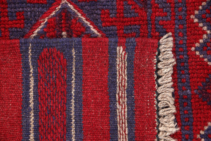 Dark Red Mashwani 2' x 8' 2 - No. 63670 - ALRUG Rug Store