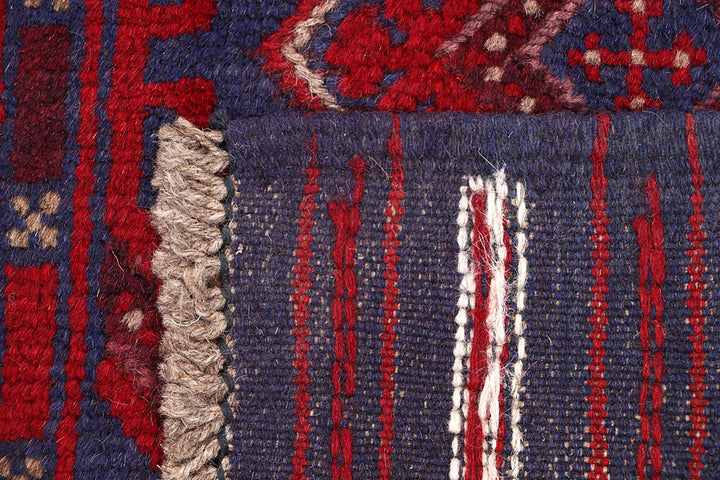 Dark Red Mashwani 2' 2 x 8' 6 - No. 63671 - ALRUG Rug Store