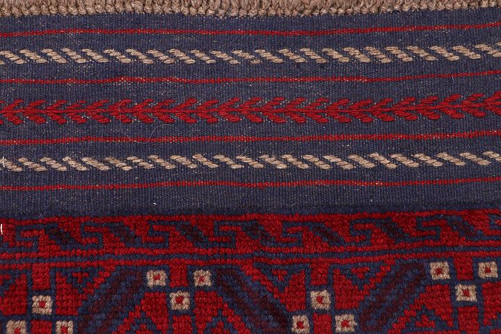 Dark Red Mashwani 2' x 8' 9 - No. 63672 - ALRUG Rug Store