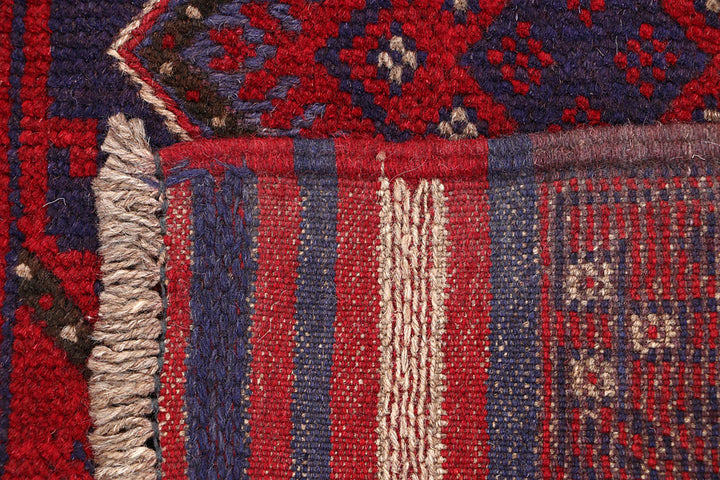 Dark Red Mashwani 2' x 8' 4 - No. 63676 - ALRUG Rug Store