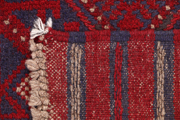 Dark Red Mashwani 2' 1 x 8' - No. 63677 - ALRUG Rug Store