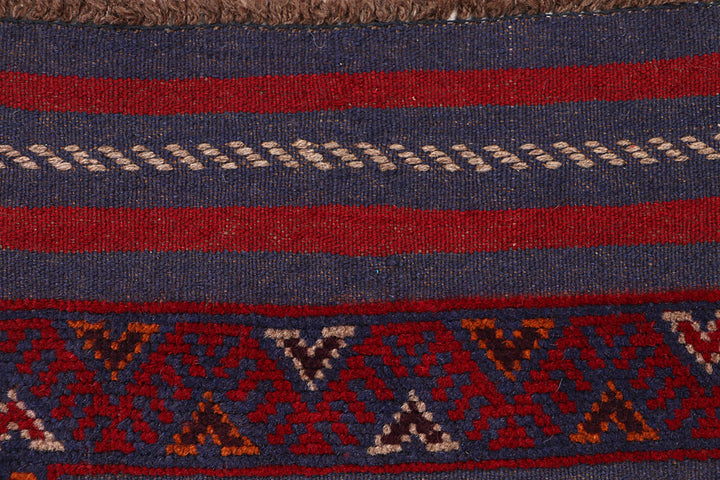 Dark Red Mashwani 2' 1 x 8' 1 - No. 63678 - ALRUG Rug Store