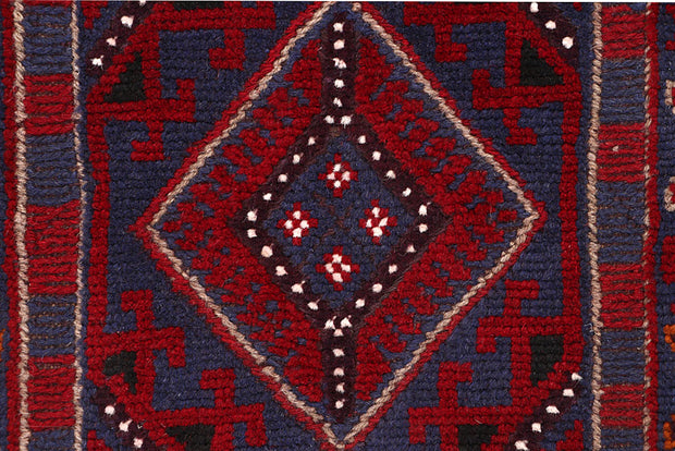Dark Red Mashwani 2' 1 x 8' 1 - No. 63678 - ALRUG Rug Store