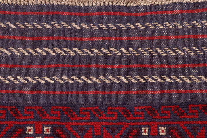 Dark Red Mashwani 2' 2 x 8' 8 - No. 63679 - ALRUG Rug Store