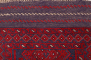 Dark Red Mashwani 2' 2 x 8' 5 - No. 63681 - ALRUG Rug Store