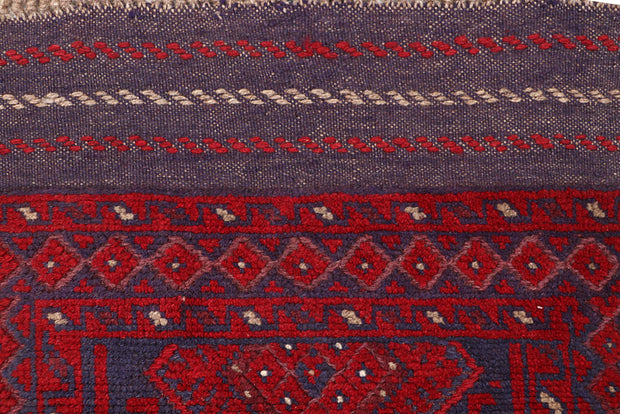 Dark Red Mashwani 2' 2 x 8' 5 - No. 63681 - ALRUG Rug Store
