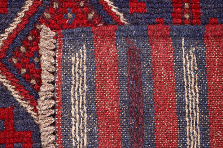 Dark Red Mashwani 2' 1 x 8' 5 - No. 63682 - ALRUG Rug Store