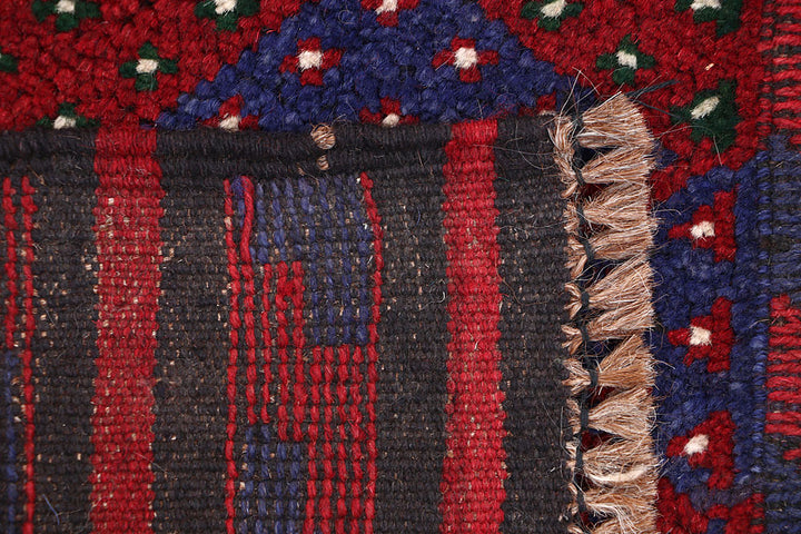 Dark Red Mashwani 2' 2 x 8' 5 - No. 63683 - ALRUG Rug Store