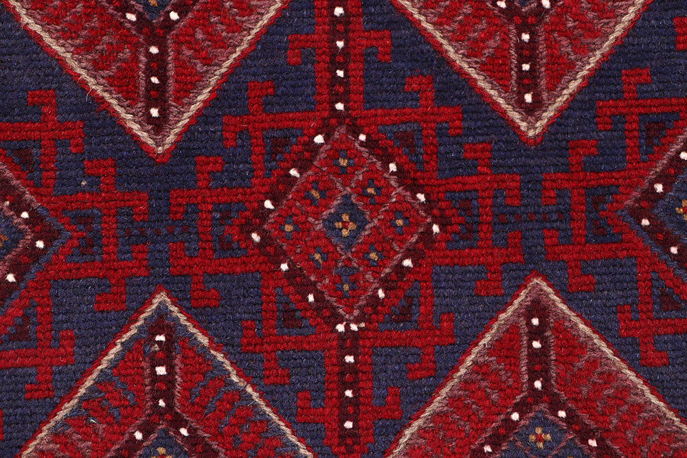 Dark Red Mashwani 2' x 8' - No. 63684 - ALRUG Rug Store