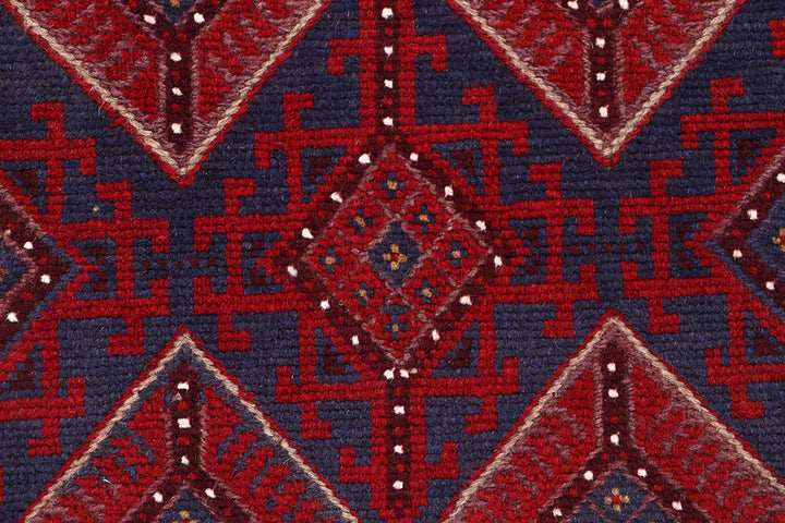 Dark Red Mashwani 2' x 8' - No. 63684 - ALRUG Rug Store