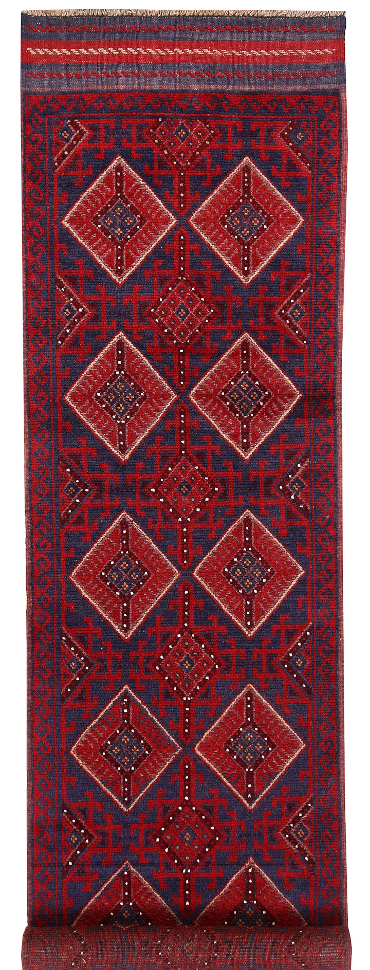 Dark Red Mashwani 2' x 8' - No. 63684 - ALRUG Rug Store