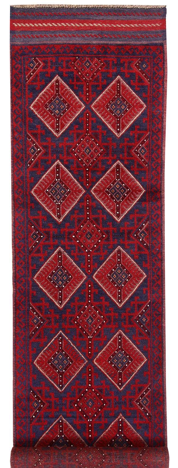Dark Red Mashwani 2' x 8' - No. 63684 - ALRUG Rug Store