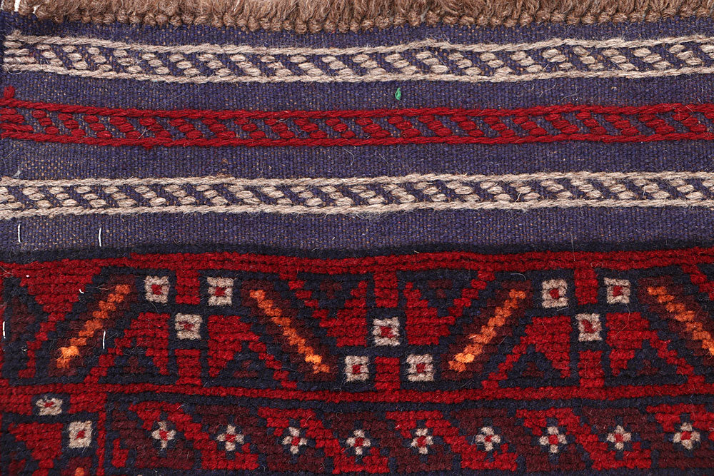 Dark Red Mashwani 2' 1 x 8' 2 - No. 63685 - ALRUG Rug Store