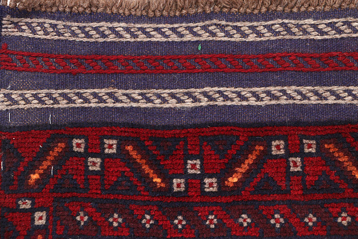 Dark Red Mashwani 2' 1 x 8' 2 - No. 63685 - ALRUG Rug Store