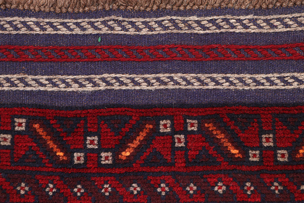 Dark Red Mashwani 2' 1 x 8' 2 - No. 63685 - ALRUG Rug Store