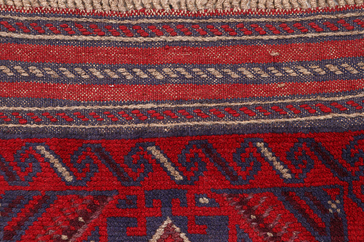 Dark Red Mashwani 2' x 8' 1 - No. 63686 - ALRUG Rug Store