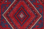 Dark Red Mashwani 2' x 8' 1 - No. 63686 - ALRUG Rug Store