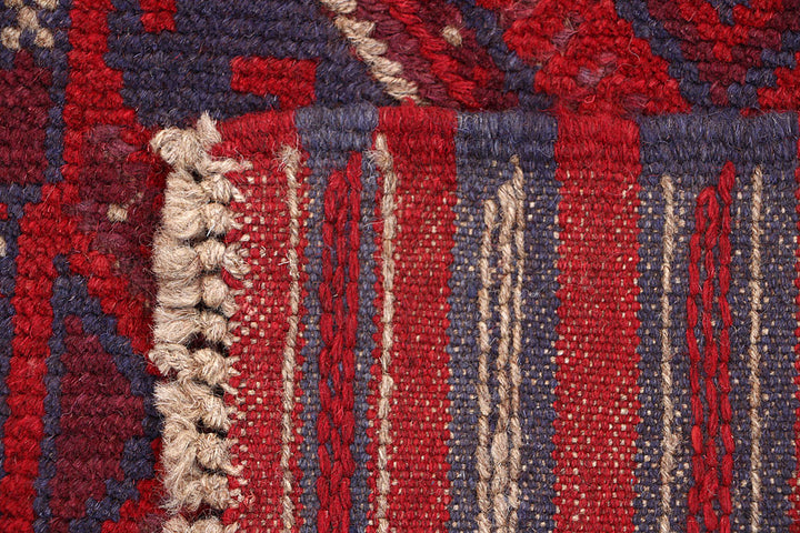 Dark Red Mashwani 2' x 8' 1 - No. 63686 - ALRUG Rug Store