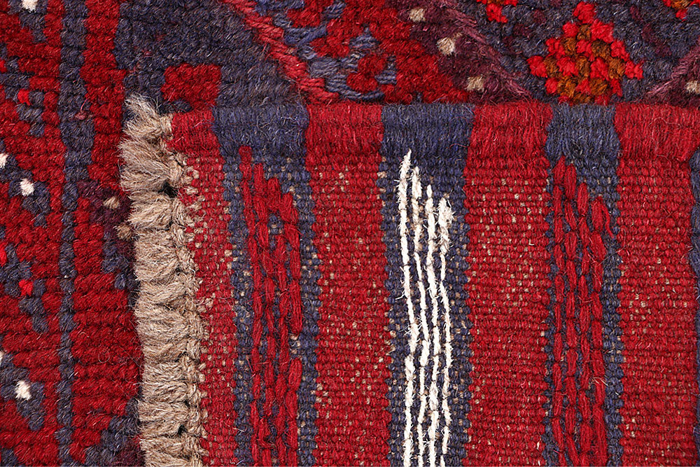 Dark Red Mashwani 2' 1 x 8' - No. 63687 - ALRUG Rug Store