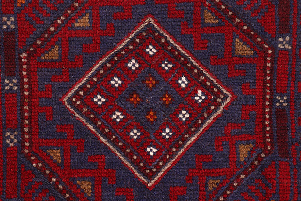 Dark Red Mashwani 2' 2 x 8' 8 - No. 63689 - ALRUG Rug Store