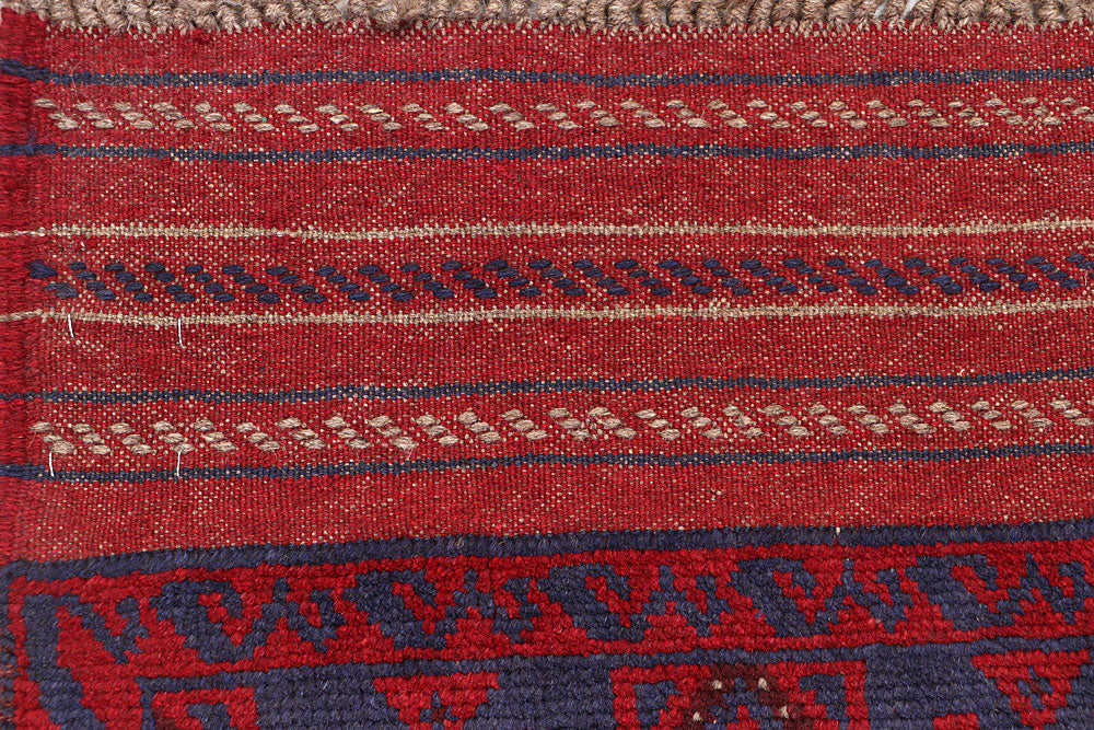 Dark Red Mashwani 2' x 8' 4 - No. 63690 - ALRUG Rug Store