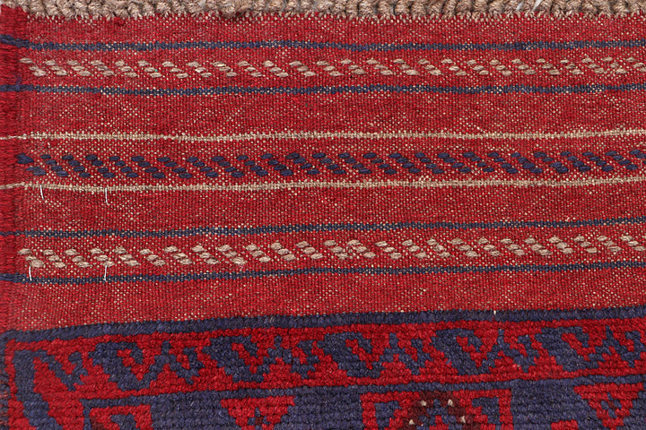 Dark Red Mashwani 2' x 8' 4 - No. 63690 - ALRUG Rug Store