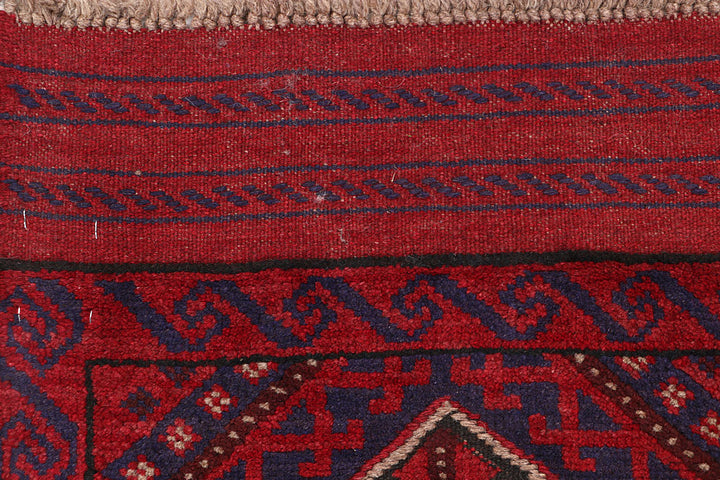 Dark Red Mashwani 2' x 8' 6 - No. 63691 - ALRUG Rug Store