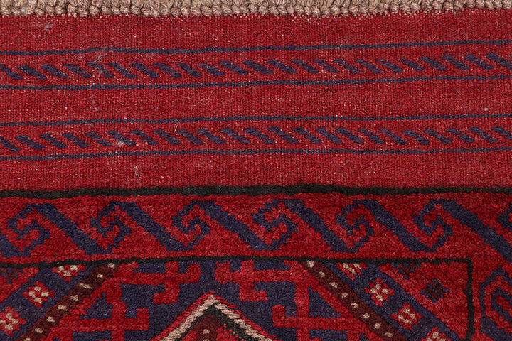 Dark Red Mashwani 2' x 8' 6 - No. 63691 - ALRUG Rug Store