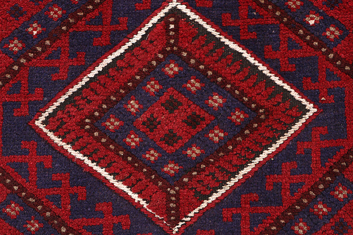 Dark Red Mashwani 2' x 8' 6 - No. 63691 - ALRUG Rug Store
