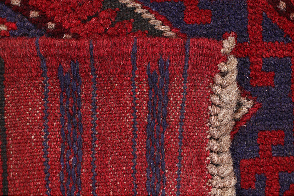 Dark Red Mashwani 2' x 8' 6 - No. 63691 - ALRUG Rug Store