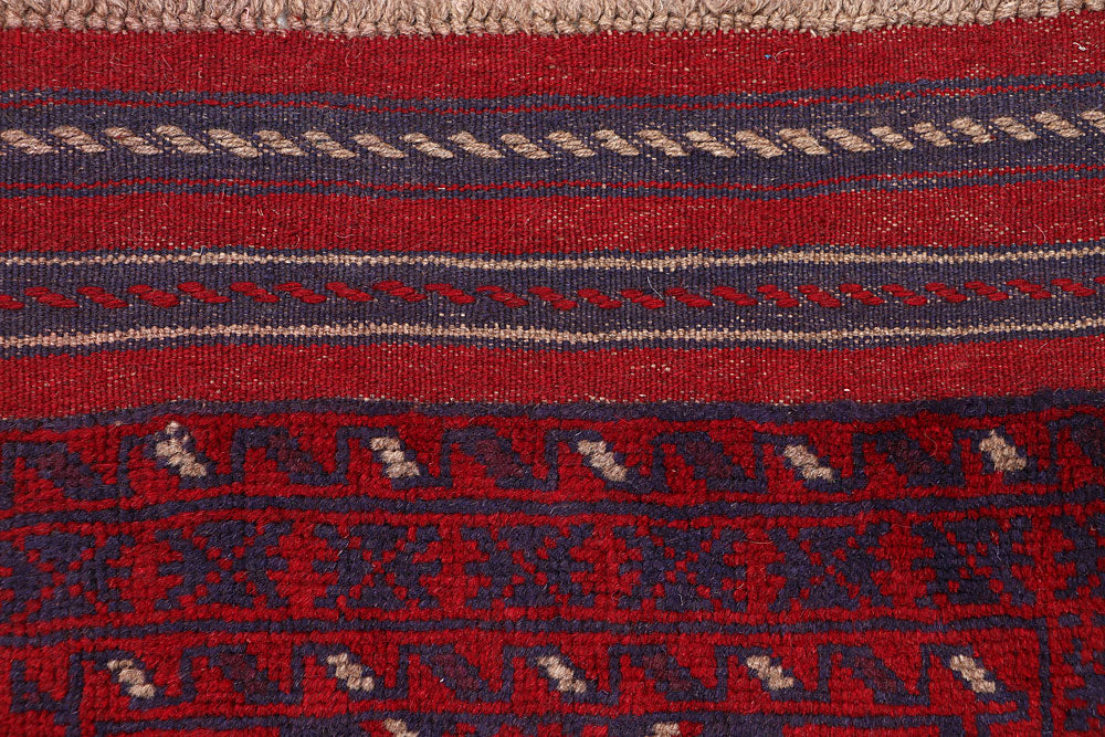 Dark Red Mashwani 2' 2 x 8' - No. 63692 - ALRUG Rug Store