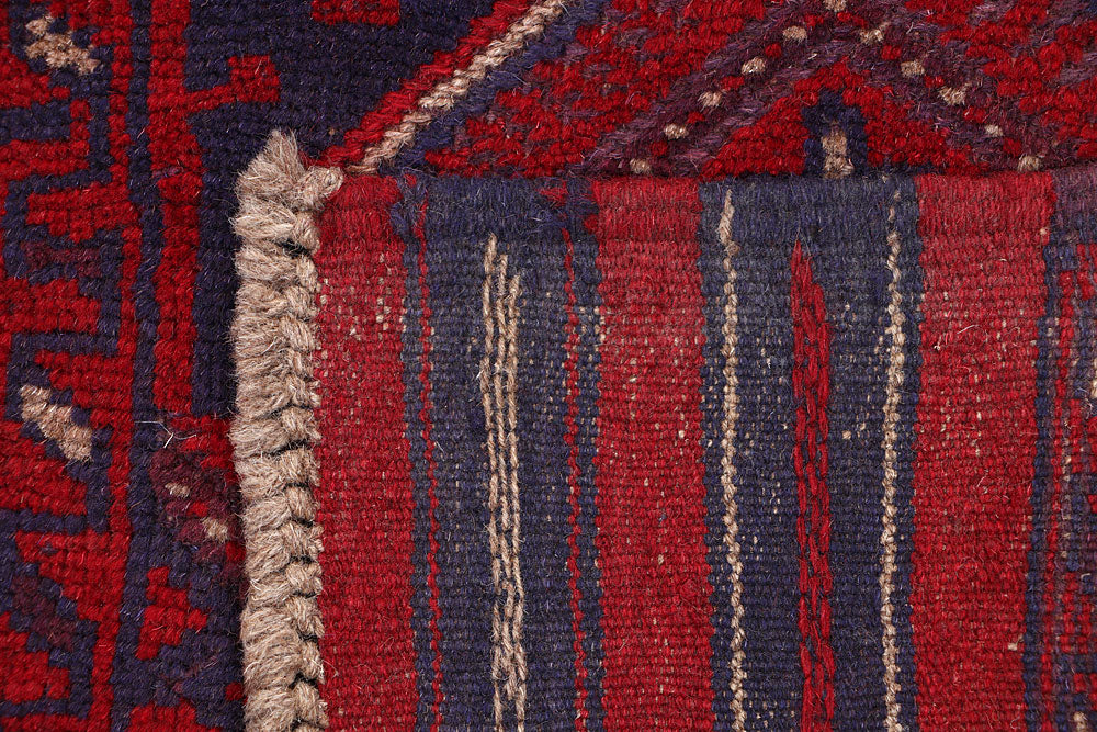 Dark Red Mashwani 2' 2 x 8' - No. 63692 - ALRUG Rug Store