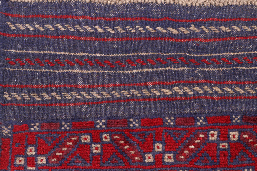 Dark Red Mashwani 2' x 8' 6 - No. 63694 - ALRUG Rug Store