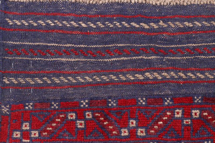 Dark Red Mashwani 2' x 8' 6 - No. 63694 - ALRUG Rug Store