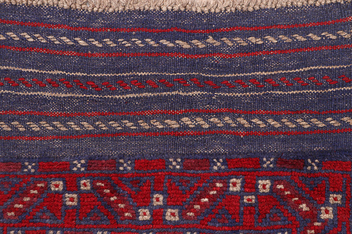 Dark Red Mashwani 2' x 8' 6 - No. 63694 - ALRUG Rug Store