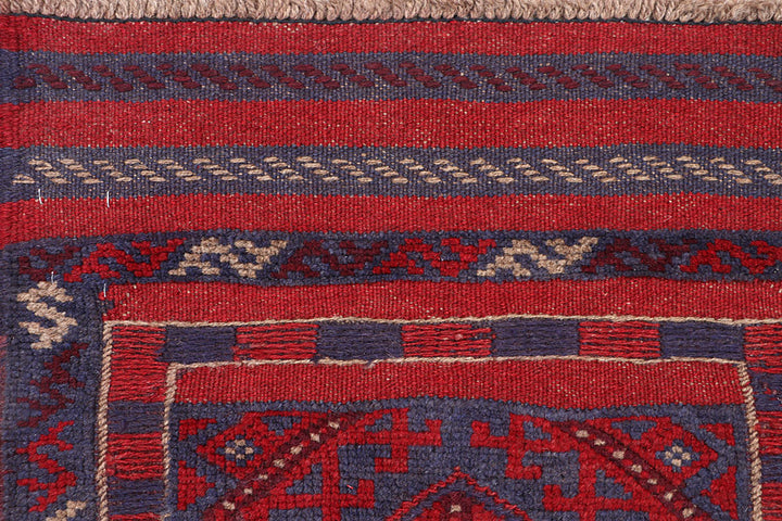 Dark Red Mashwani 2' x 8' 10 - No. 63695 - ALRUG Rug Store