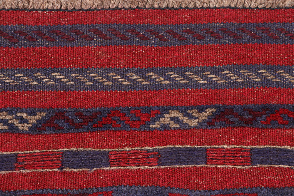 Dark Red Mashwani 2' x 8' 10 - No. 63695 - ALRUG Rug Store