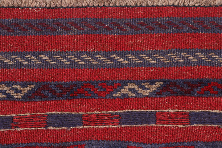 Dark Red Mashwani 2' x 8' 10 - No. 63695 - ALRUG Rug Store