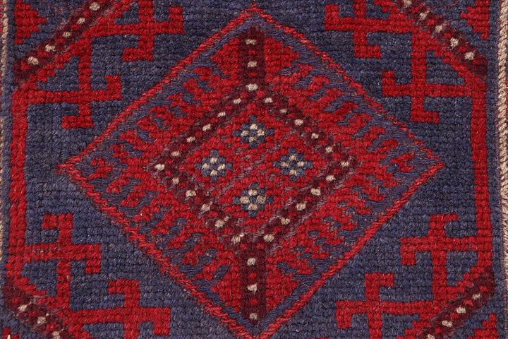 Dark Red Mashwani 2' x 8' 10 - No. 63695 - ALRUG Rug Store