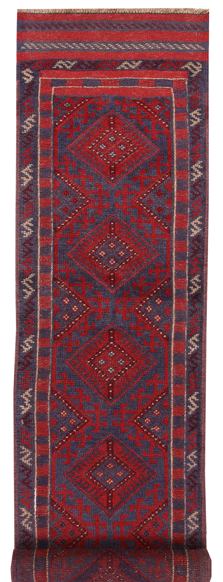 Dark Red Mashwani 2' x 8' 10 - No. 63695 - ALRUG Rug Store
