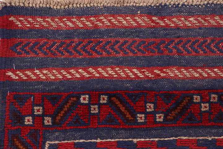 Dark Red Mashwani 2' 1 x 8' 7 - No. 63696 - ALRUG Rug Store