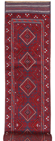 Dark Red Mashwani 2' 1 x 8' 10 - No. 63697 - ALRUG Rug Store