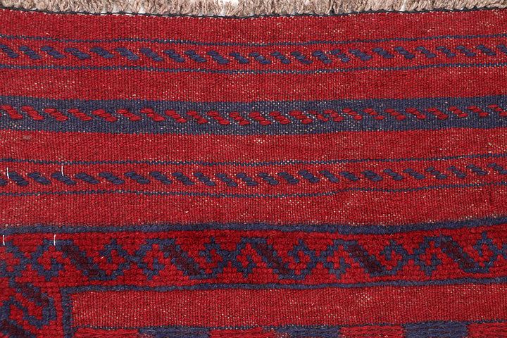Dark Red Mashwani 2' 2 x 8' 9 - No. 63698 - ALRUG Rug Store