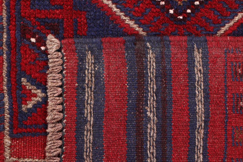 Dark Red Mashwani 2' 2 x 8' 6 - No. 63699 - ALRUG Rug Store