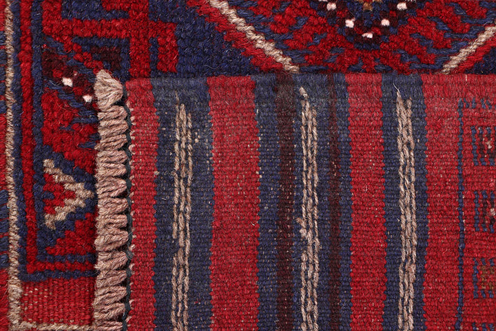 Dark Red Mashwani 2' 2 x 8' 6 - No. 63699 - ALRUG Rug Store