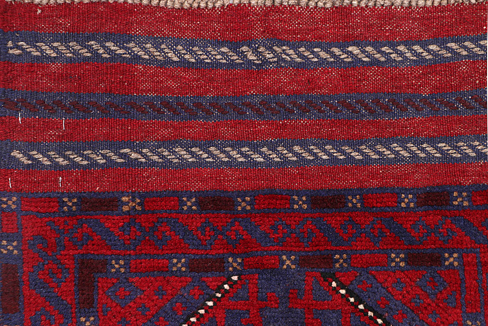 Dark Red Mashwani 2' x 8' 4 - No. 63700 - ALRUG Rug Store