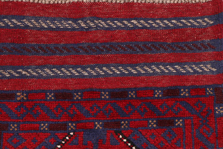 Dark Red Mashwani 2' x 8' 4 - No. 63700 - ALRUG Rug Store