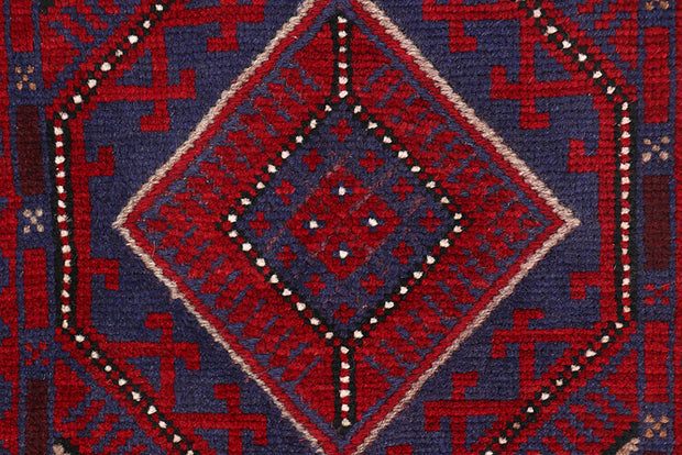 Dark Red Mashwani 2' x 8' 4 - No. 63700 - ALRUG Rug Store
