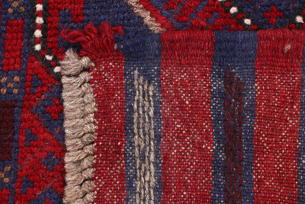 Dark Red Mashwani 2' x 8' 4 - No. 63700 - ALRUG Rug Store