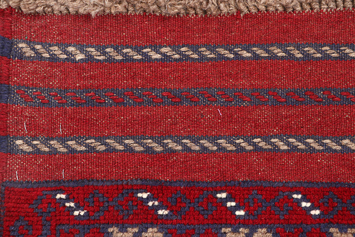 Dark Red Mashwani 2' 1 x 8' - No. 63703 - ALRUG Rug Store